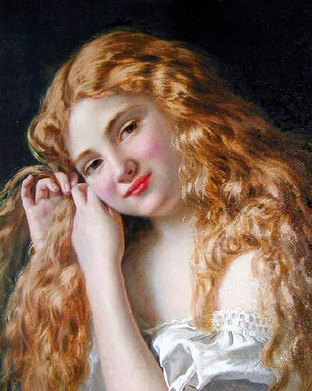 Sophie Gengembre Anderson Young Girl Fixing Her Hair Germany oil painting art